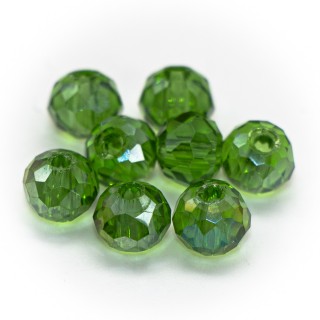 Бусины рондели 6*4мм, (зеленый прозрачный)